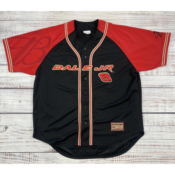 Dale Earnhardt Jr Shirt Mens 2XL XXL Baseball Jersey Nascar Budweiser #8 VTG - Picture 1 of 4